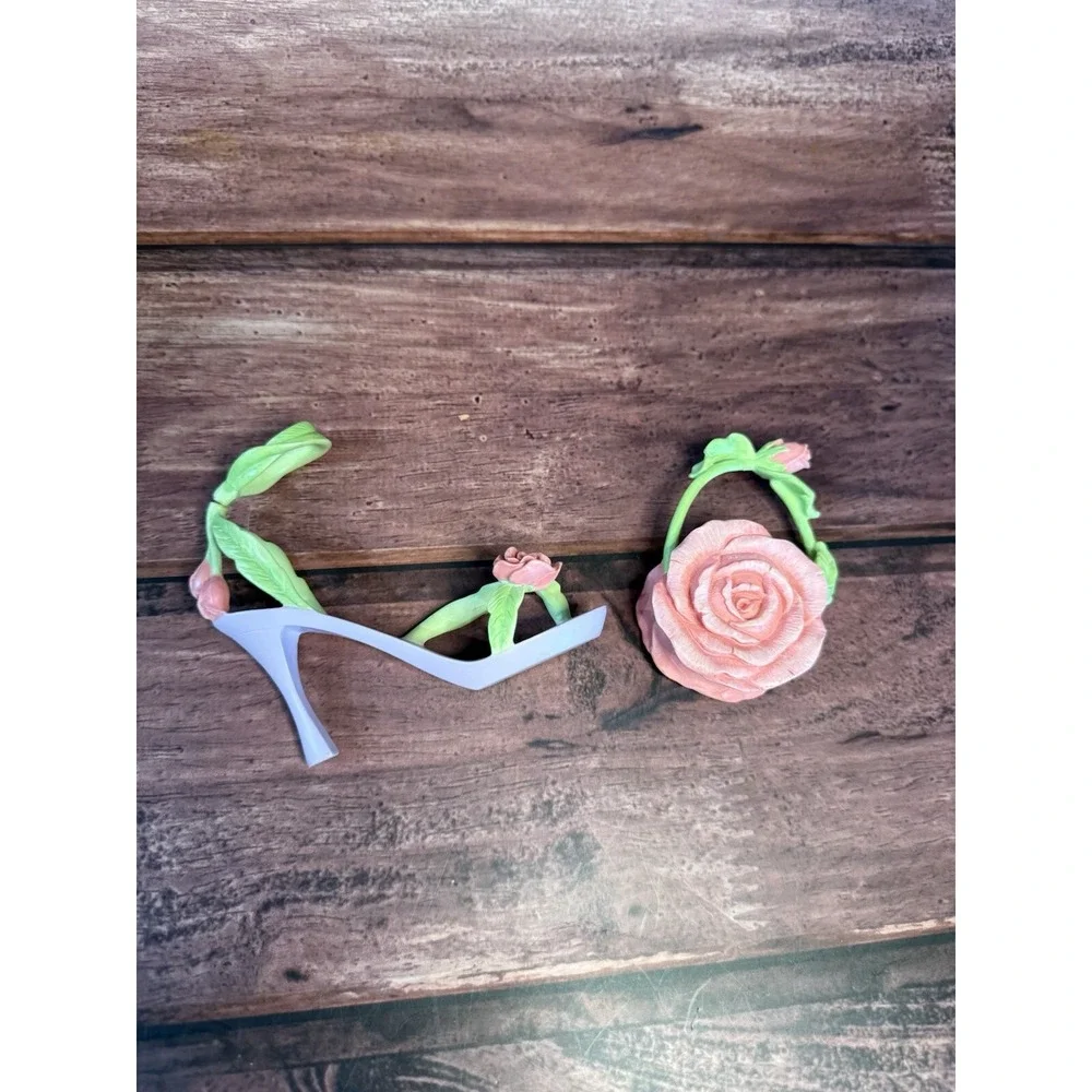 Avon Fine Collectibles All Dressed Up Miniature Shoe Rose Sandal & Purse Decor
